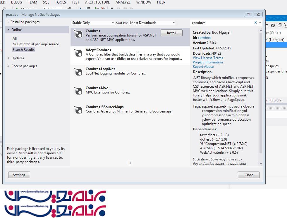 افزایش کارایی وب سایت با استفاده از Combres  