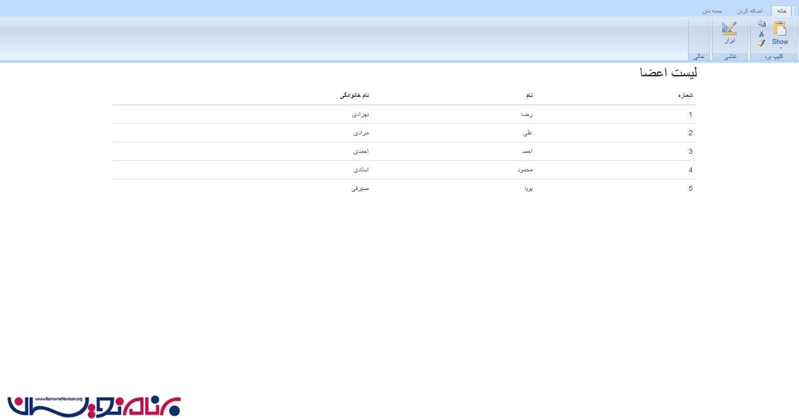 استفاده از Ribbonbar در Mvc