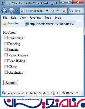 ذخیره checkbox های انتخاب شده در Asp.net   