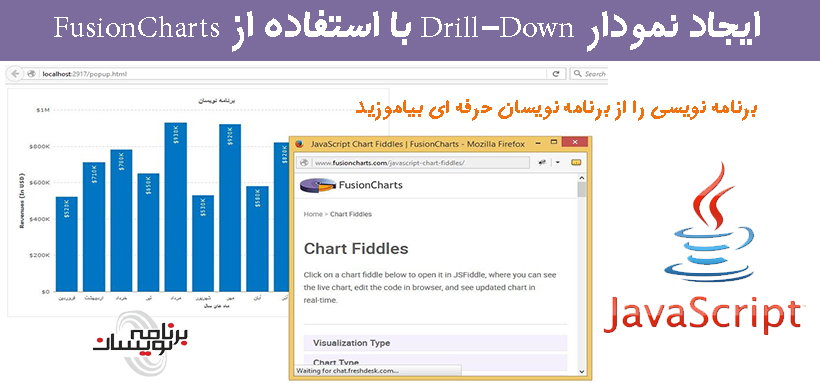 ایجاد نمودار Drill Down با استفاده از FusionCharts