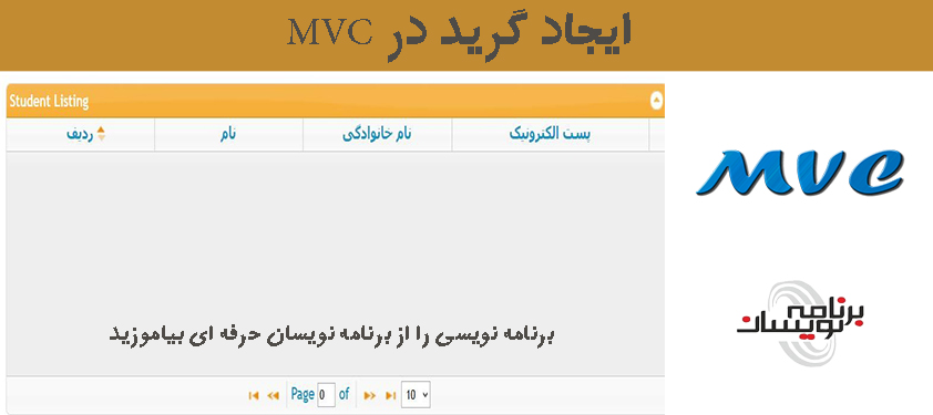 ایجاد گرید در MVC