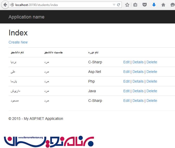 عملیات Crud در MVC با استفاده از ADO.NET