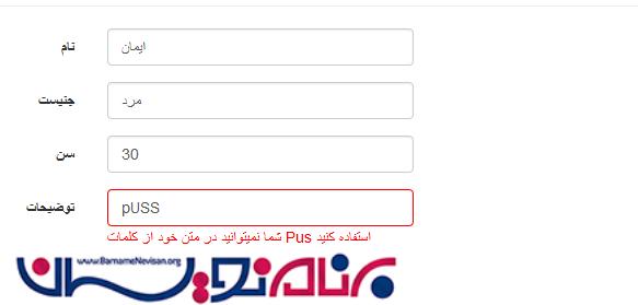 اعتبارسنجی  سفارشی  سمت کاربر در MVC
