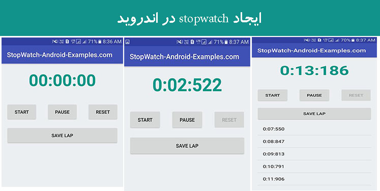 ایجاد stopwatch در اندروید
