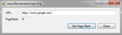 بدست آوردن پیج رنک سایت توسط #C