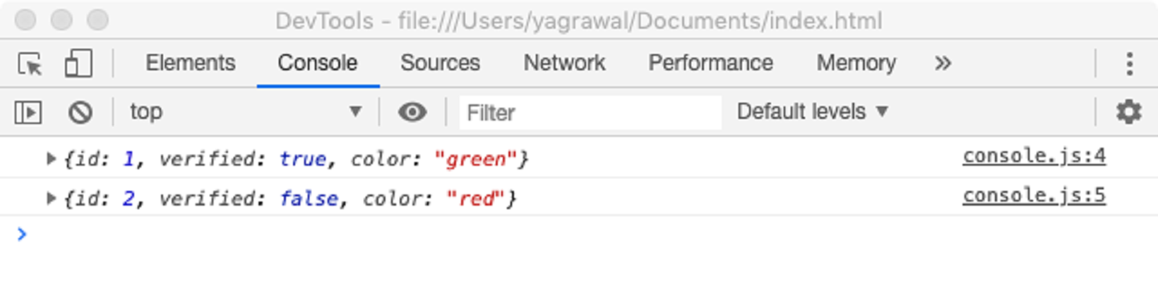  کنسول جاوا اسکریپت 
