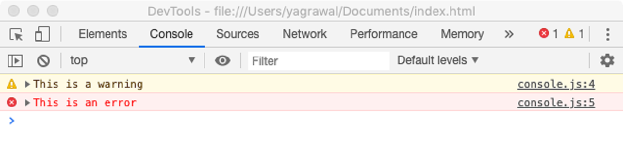  کنسول جاوا اسکریپت 