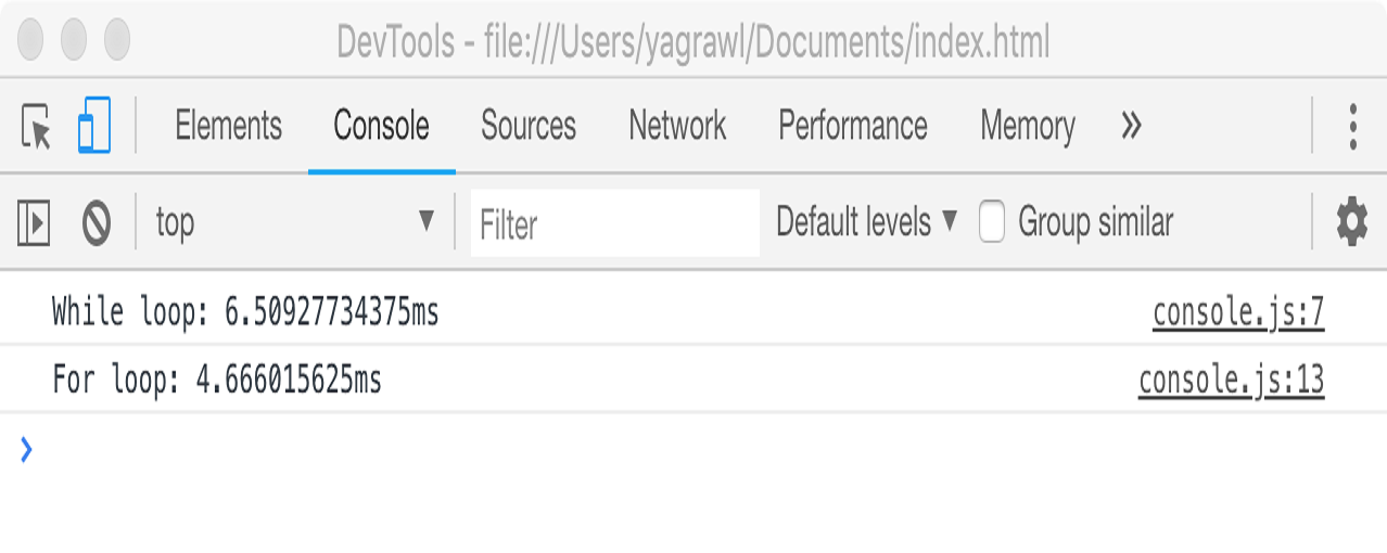  کنسول جاوا اسکریپت 